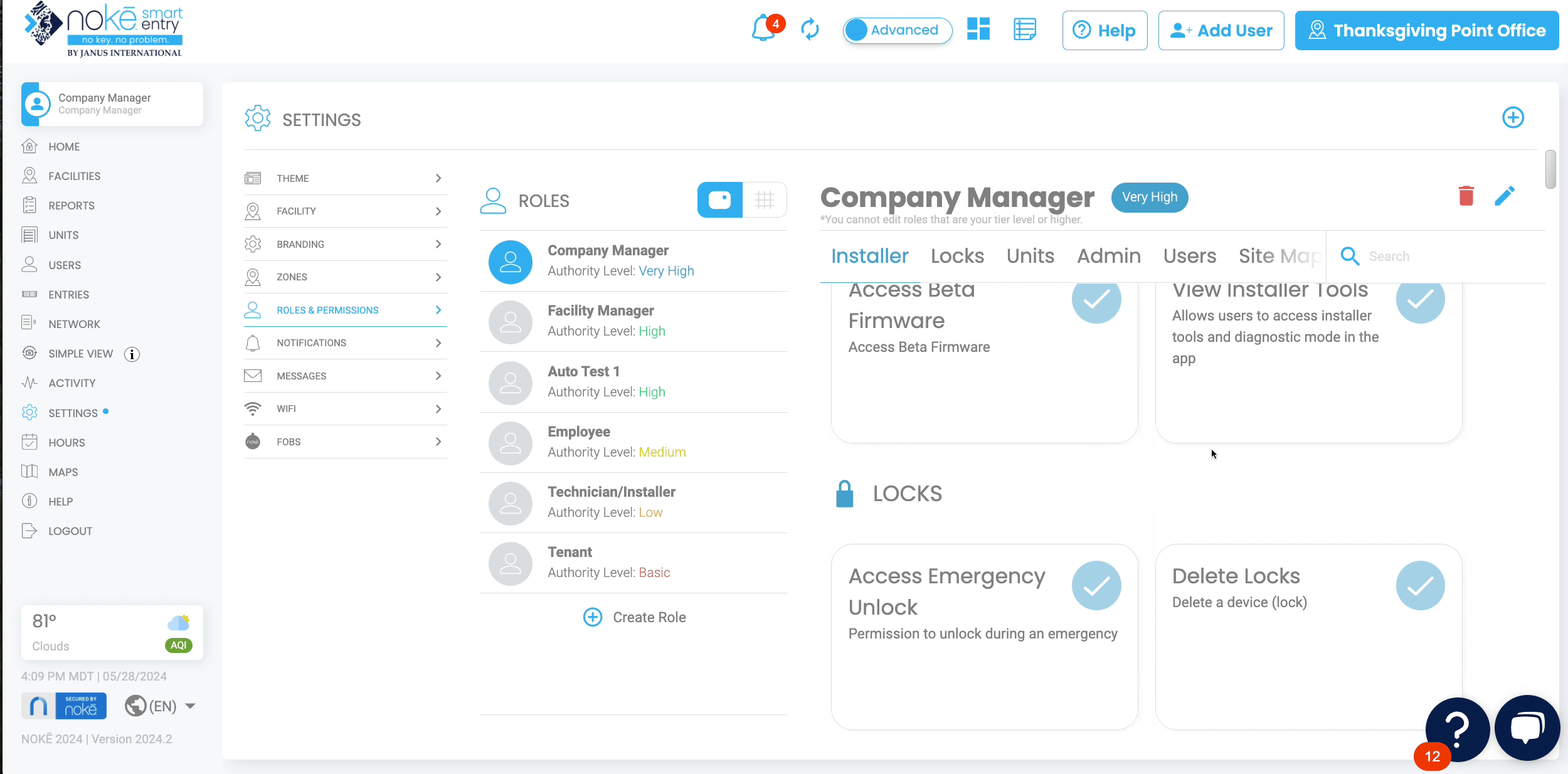 roles and perm